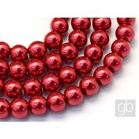 Korálky voskované perly O6 mm ervená VO6023