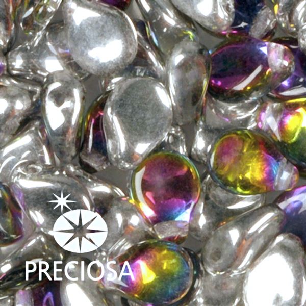 Preciosa PIP korlky 5 x 7 mm 25 ks Stbrn 00030-29436