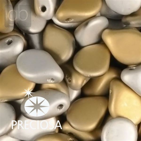 Preciosa PIP korlky 5 x 7 mm 25 ks Strieborn Zlat 00030-98850