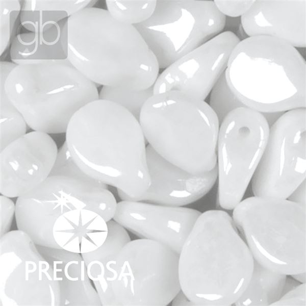 Preciosa PIP korlky 5 x 7 mm 25 ks Biela 02010 14400