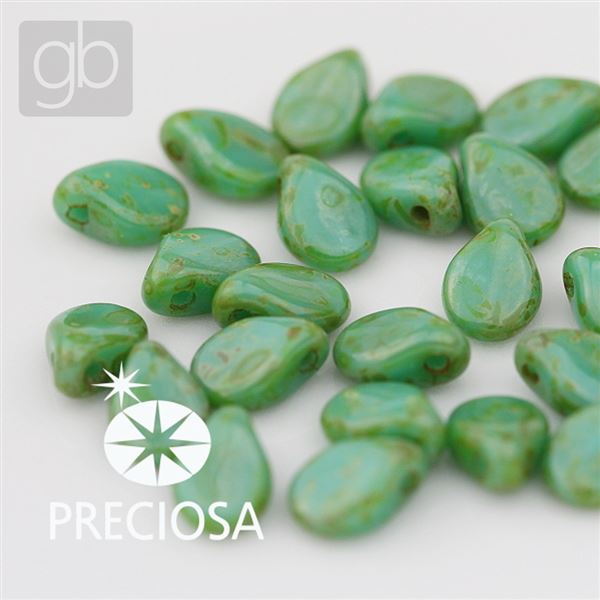 Preciosa PIP korlky 5 x 7 mm 25 ks Zelen 63130-86805