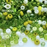 Preciosa rokajl MIX 10/0 2,3 mm 50 g Zelená PRM006