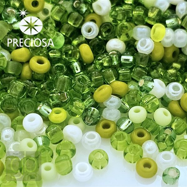 Preciosa rokajl MIX 10/0 2,3 mm 50 g Zelen PRM006