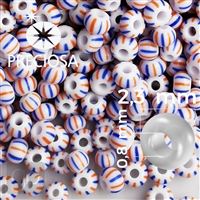 Preciosa STRIPED rokajl 10/0 2,3 mm 20 g Modrá ervená 03931