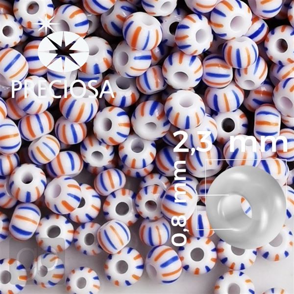 Preciosa STRIPED rokajl 10/0 2,3 mm 20 g Modr erven 03931