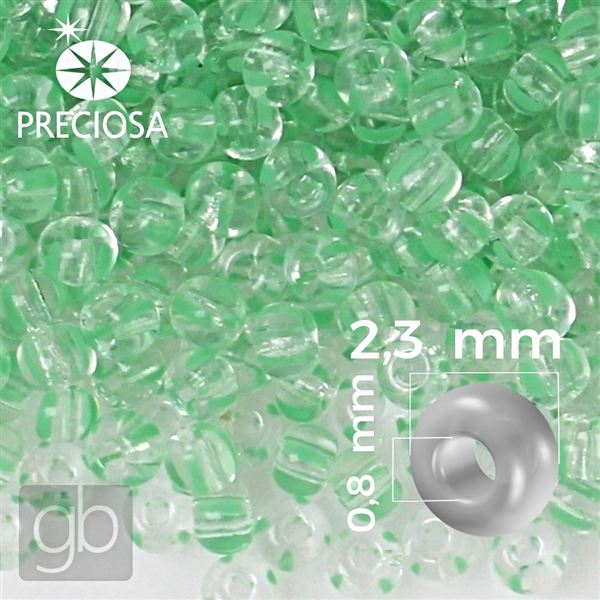 Preciosa STRIPED 10/0 2,3 mm 20 g Zelen ra 00850