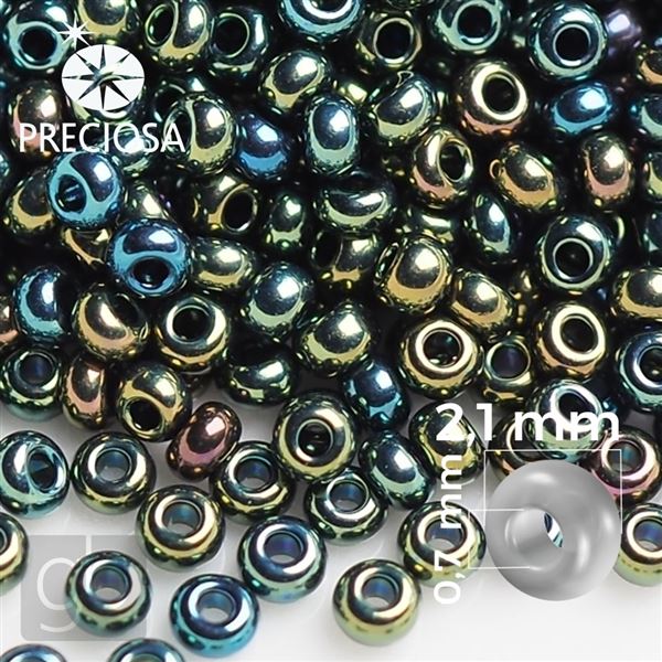 Preciosa rokajl 11/0 2,1 mm 50 g IRIS Zelen 59155