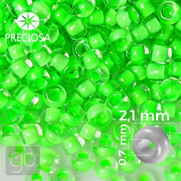 Preciosa Rokajl 11/0 2,1 mm 50 g Zelen NEON 08756