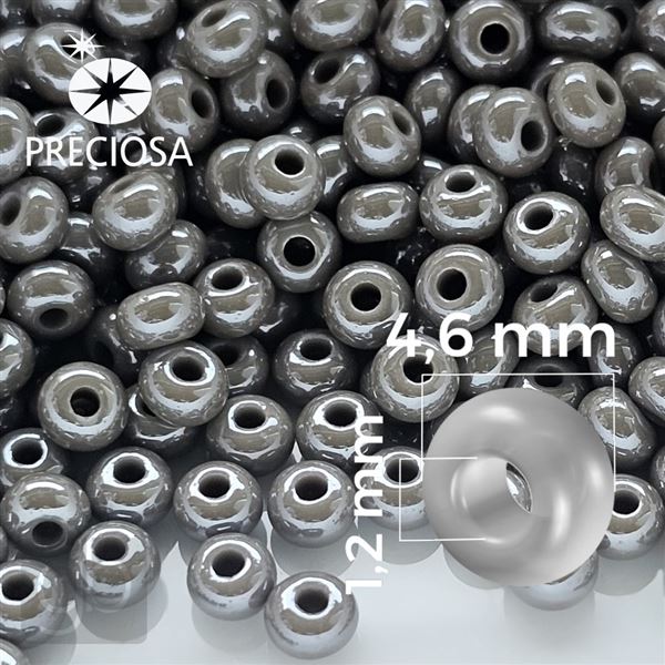 Preciosa rokajl 5/0 4,6 mm 50 g Siv 48020