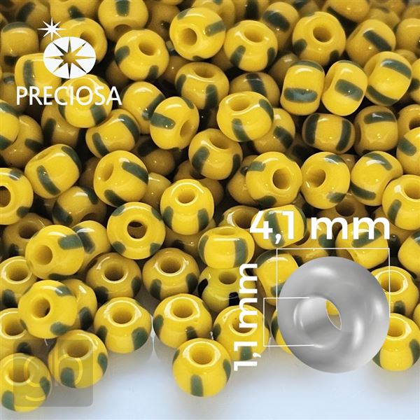 Preciosa STRIPED rokajl 6/0 4,1 mm 20 g lt Zelen 83520