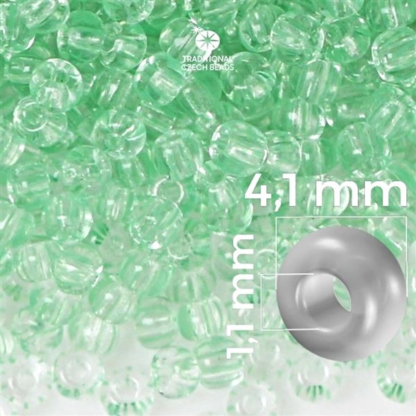 Preciosa STRIPED 6/0 4,1 mm 20 g ra Zelen 00851