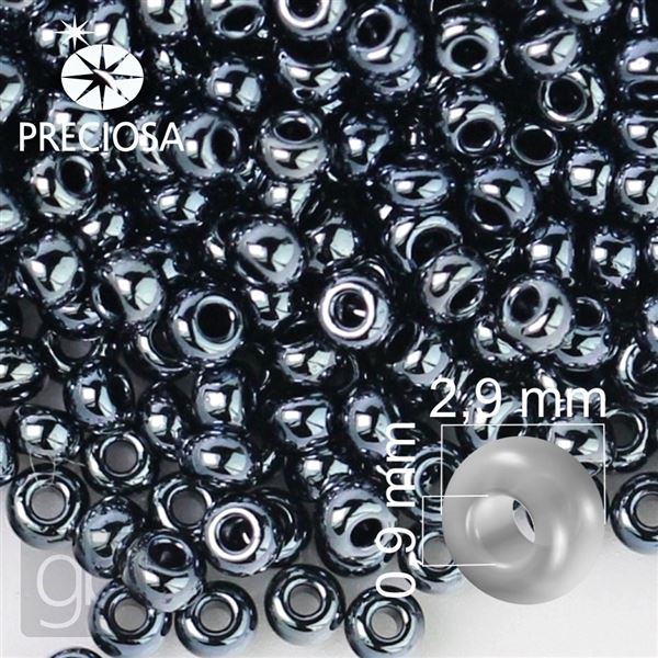 Preciosa rokajl 8/0 2,9 mm 50 g Siv HEMATIT 49102