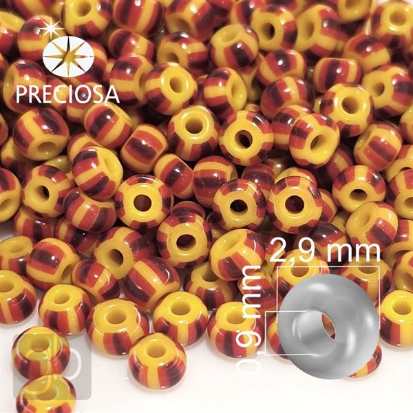 Preciosa STRIPED rokajl 8/0 2,9 mm 50 g lt erven Hned 83910