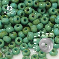 Preciosa rokajl 8/0 2,9 mm 50 g Zelená Travertin 69130